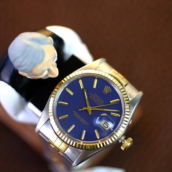 Rolex Men's Datejust 2tone 36mm Factory Blue Dial - Picture 7 of 10
